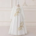 thumbnail image 2 of MKOSPLRT Robe Musulmane Brodée à Fleurs pour Filles Enfants 4-8 Ans à Manches Longues à Paillettes Robe Islamique Modeste de Fête Robe Fluide Formelle de Princesse, 2 of 9