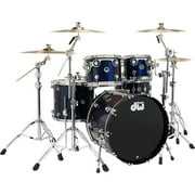 DW DWe Wireless Acoustic-Electronic Convertible 5-Piece Drum Set Bundle With 22" Bass Drum, Cymbals and Hardware Lacquer Custom Specialty Midnight Blue Metallic