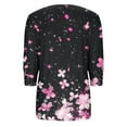thumbnail image 6 of Yuanlook Casual Womens Tops 3/4 Length Sleeve Tees Loose Fit Crewneck T Shirts Cute Tunic Tops - Pink - XL, 6 of 7