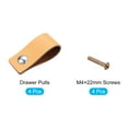 thumbnail image 3 of Uxcell Leather Drawer Pulls, 2.5" 4Pack Leather Furniture Handles Drawer Knob Pull Khaki, 3 of 5