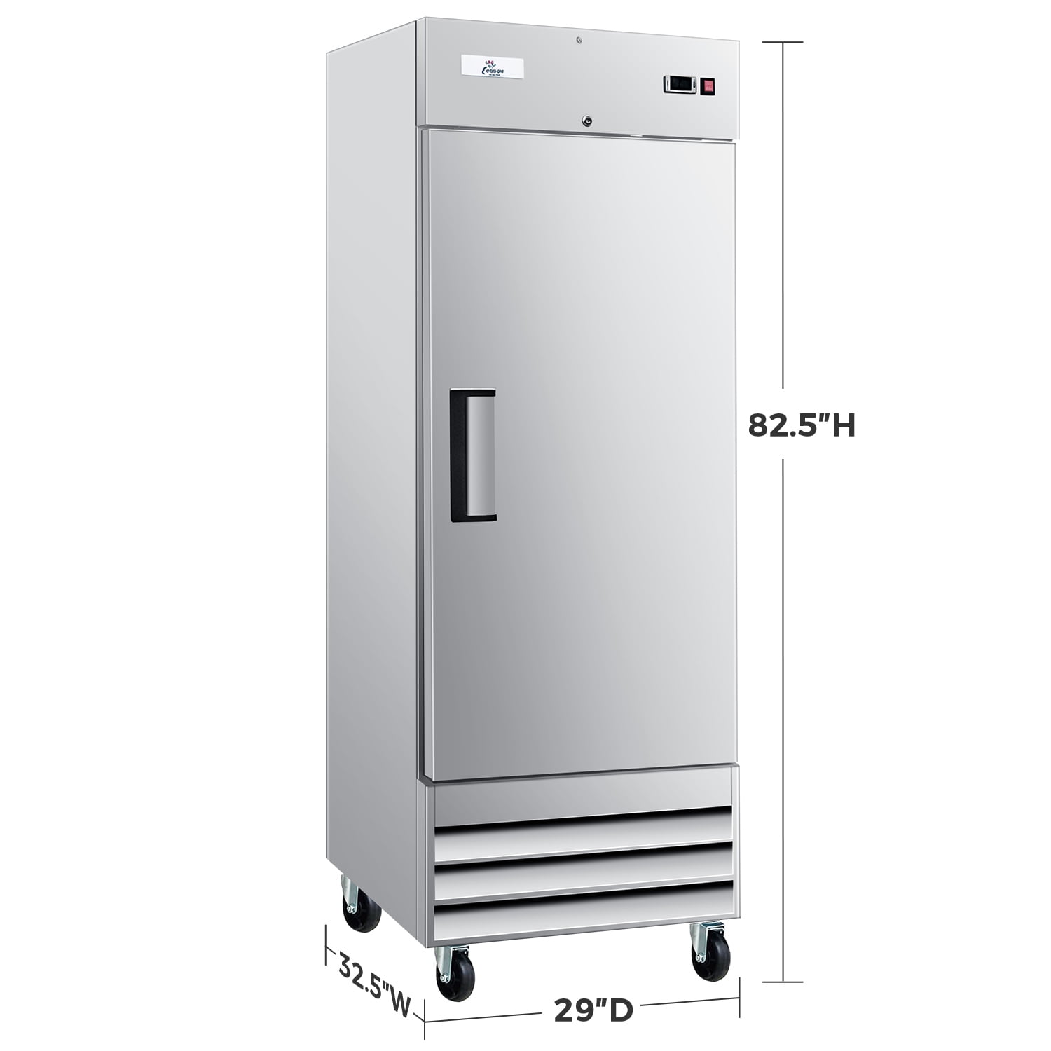 Cooler Depot 29" W Commercial Freezer, 23Cu.ft Single Solid Door Stainless Steel Storage Freezer
