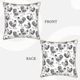 thumbnail image 3 of Fotbe Retro Rooster Pattern Velvet Decorative Throw Pillow Covers with Elegant Piping, Soft Plush Cushion Cover for Sofa, Bed, Car, Office-20"x20", 3 of 8