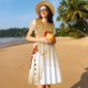 thumbnail image 4 of Balery Christmas Snowman Gift Vestidos sueltos de manga corta para mujer, vestidos de verano 2025, vestidos casuales de corte A con vuelo., 4 of 6