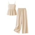 thumbnail image 6 of Kilaqueen Teen Girls 2 Piece Outfit Trendy Cute Sleeveless Ruffle Cami Top Wide Leg Pants Matching Set Summer Beach Vacation Sets, 6 of 6