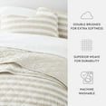 thumbnail image 6 of Noble Linens 3-Piece Natural Classic Stripe Reversible Quilt Set, Queen, 6 of 8