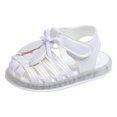 thumbnail image 5 of Girls Fisherman Sandals Light up Shoes Cute Bow Flat Summer Dress Shoes Comfy Lightweight Walking Shoes White 4 Infant, 5 of 6