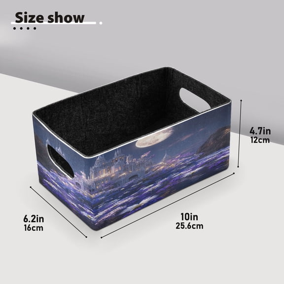 BZSMCE Shelf Baskets Fantasy Palacel Painting Pattern Storage Cube Bins 10.1*6.3*4.7in Set of 2