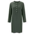 thumbnail image 4 of Women's Casual Button Dress with Pockets for Home Travel Spring Summer Autumn, 4 of 5