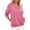 Hot Pink, variant on Sweatshirts for Women V Neck Long Sleeve Loose Fitted Elastic Hem Pullover Casual Tops Solid Color(XXL,Navy)