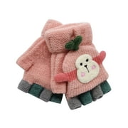 Nituyy Children Winter Gloves Knit Woven Cartoon Monkey Finger Gloves