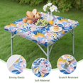 thumbnail image 4 of Multicolor Cartoon Floral and Leaf Pattern Square Fitted Tablecloth with Elastic Edge,Square Table Cover,Washable Elastic Table Cover for Home Kitchen Party Decor 36"x36", 4 of 6