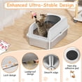 thumbnail image 4 of Caja de arena para gatos Refrze de acero inoxidable XL con tapa de 24 pulgadas, 4 of 7
