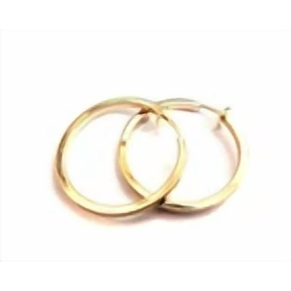 Clip-on Hoop Earrings 1.5 inch Flat Hoops Plated Gold Tone