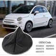 thumbnail image 3 of Black Leather Gear Shift Boot with Chrome Knob for Fiat 500 500C 2007-2015, 3 of 4