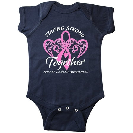 

Inktastic Staying Strong Together with Pink Breast Cancer Ribbon Gift Baby Boy or Baby Girl Bodysuit
