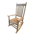 thumbnail image 3 of Brown Balcony Porch Adult Rocking Chair - Solid Hardwood Construction For Performance Wide And Comfortable Seat With Armrest Secure Slatted Back Rest Easy Assembly Included Hardware Instruction, 3 of 5