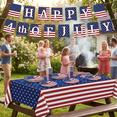 thumbnail image 3 of Graflsoa 24-Serve 170-Piece American Flag Themed Party Kit - Patriotic Disposable Tableware Set with Dinner & Dessert Plates, Cups, Napkins, Tablecloth, Banner for Independence Day, Memorial Day,, 3 of 7