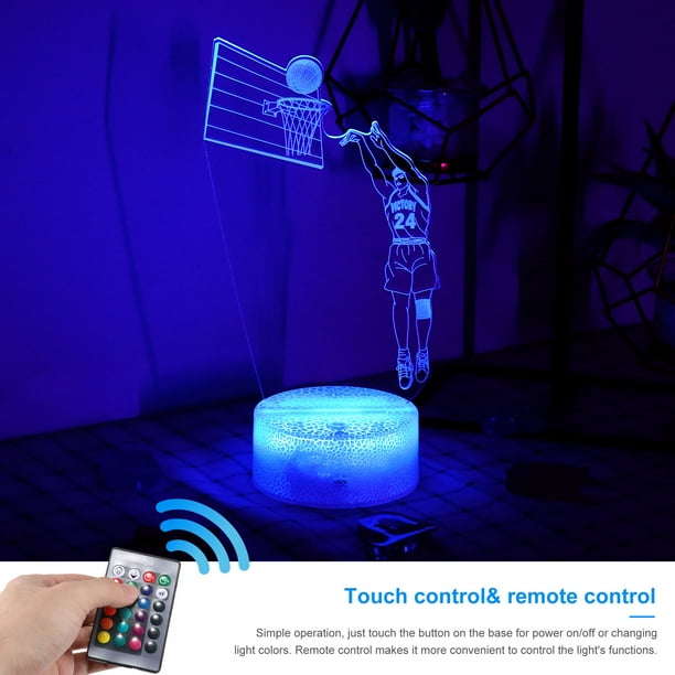 Basketball Night Light 3D Illusion Lamp Bedroom Decorations Kobe