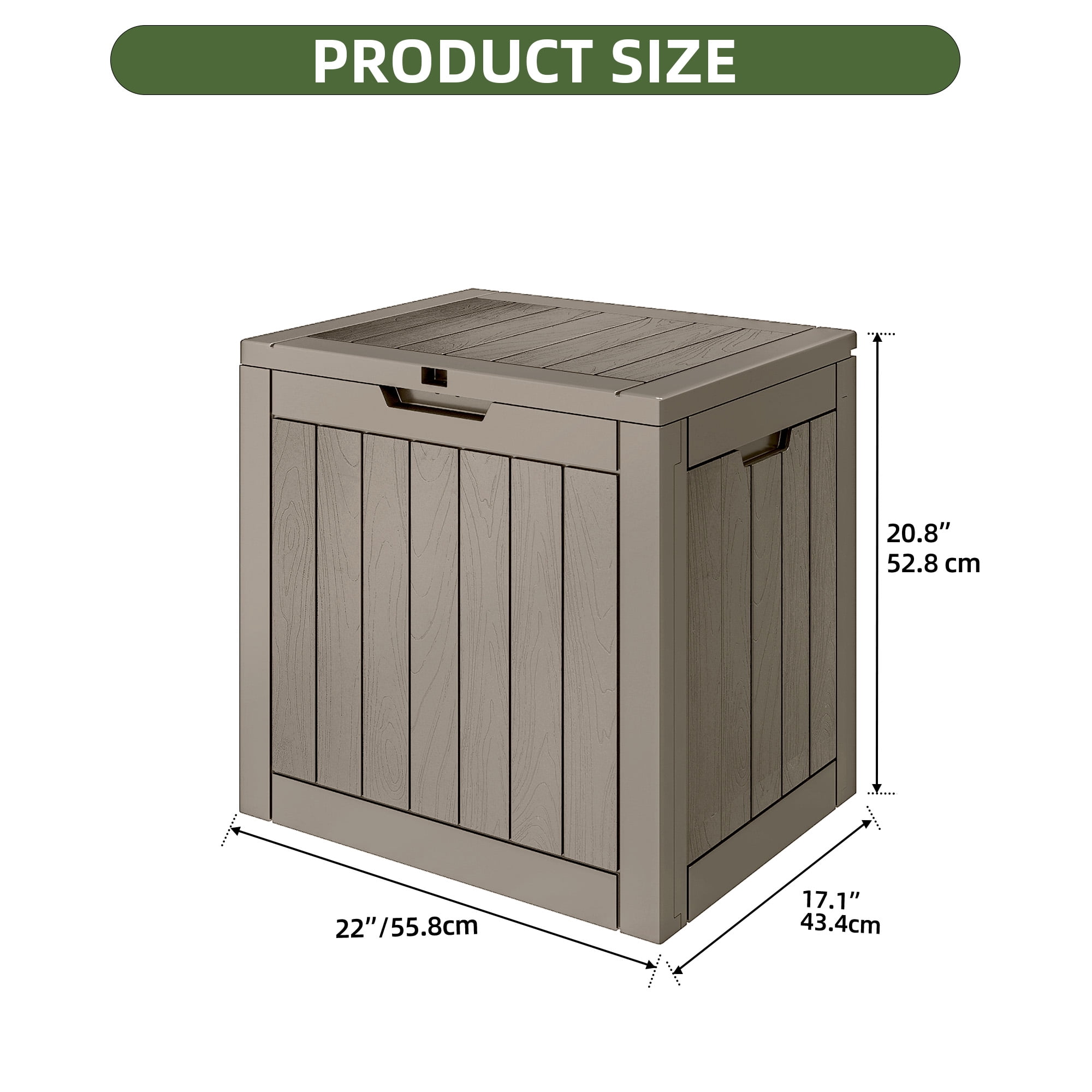Uforic 30 Gallon Deck Boxes 2 Pack, Waterproof Outdoor Storage Box for Cushions, Garden Tools & Pool Accessories, Resin Storage Container for Patio, Deck & Garden, Brown