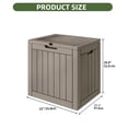 thumbnail image 2 of Uforic 30 Gallon Deck Boxes 2 Pack, Waterproof Outdoor Storage Box for Cushions, Garden Tools & Pool Accessories, Resin Storage Container for Patio, Deck & Garden, Brown, 2 of 5