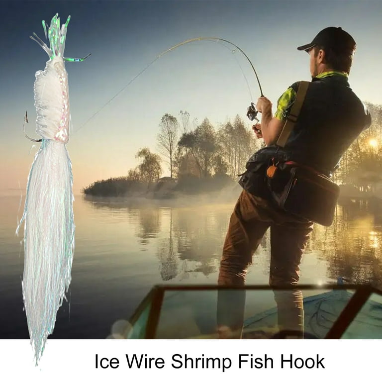 UDIYO Symphony Fly Hook Sharp Long Lifespan Simulation Design Vivid Lightweight  Angling Metal Shrimp Fly Fishing Hook Bait for Outdoor 