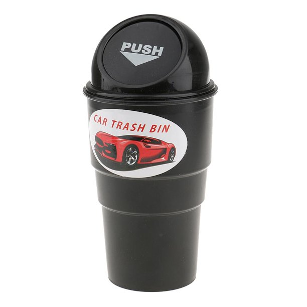 Caja de almacenamiento BLESIY Cubo de basura del coche portátil funciones Negro