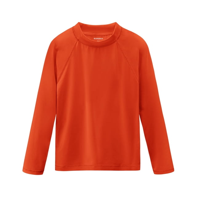 Camiseta Rash Guard Smarash para niños con protección solar UPF50+, naranja neón