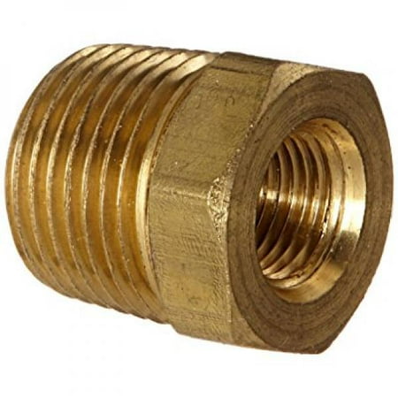 Npt Brass Pipe - Anderson Metals 56110 Brass Pipe Fitting, Hex Bushing, 3/8 NPT Male Pipe x 1/8 NPT Female Pipe