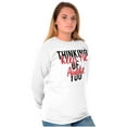 thumbnail image 3 of Thinking of You Keep Me Awake Romance Women Plus Size Long Sleeve Graphic Tee Brisco Brands 3X, 3 of 5
