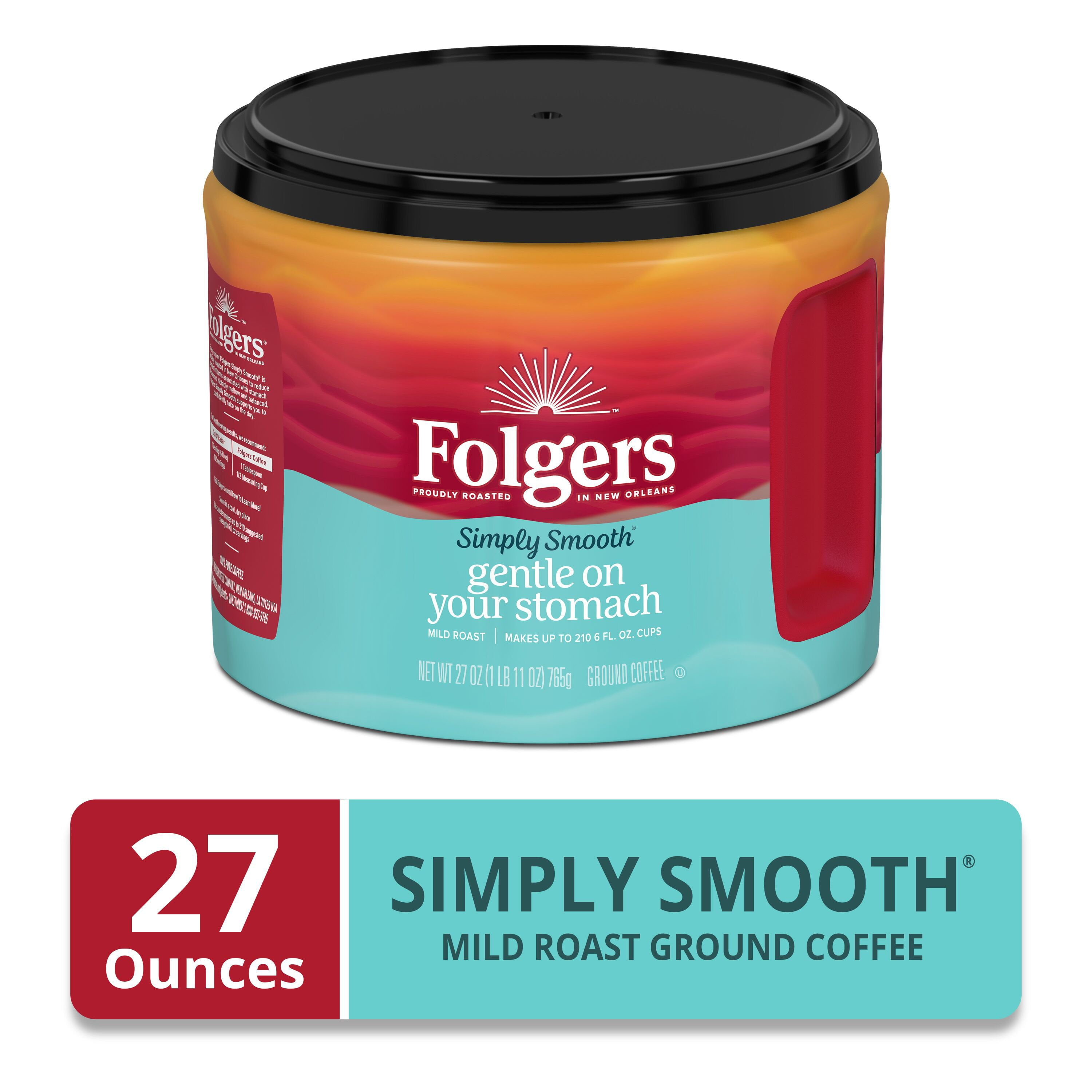 Folgers Simply Smooth Mild Roast Ground Coffee - 27 Oz