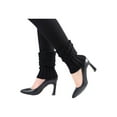 thumbnail image 3 of INSPIRE CHIC Women's Ruffled Cuff Over Knee Length Ribbed Knitted Leg Warmers Black-Printed, 3 of 6