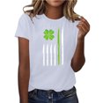 thumbnail image 3 of BiZtdJrK Funny St Patricks Day Shirts Women Luck Shamrock Print Casual Tee Shirt Cute Print Short Sleeve Tops White L, 3 of 4