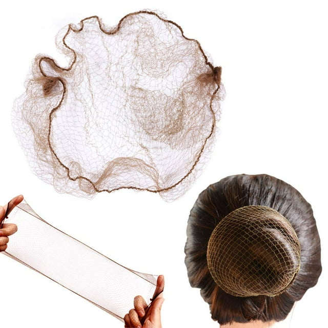 50 redecilla para el pelo JAMW malla elástica invisible 20 pulgadas 50 cm Marrón claro