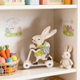 thumbnail image 5 of NIUBWJL Wooden Decorative Piece For Easter Party Cute Bunny Riding With A Basket Animals Figurine Wooden Ornament, 5 of 5