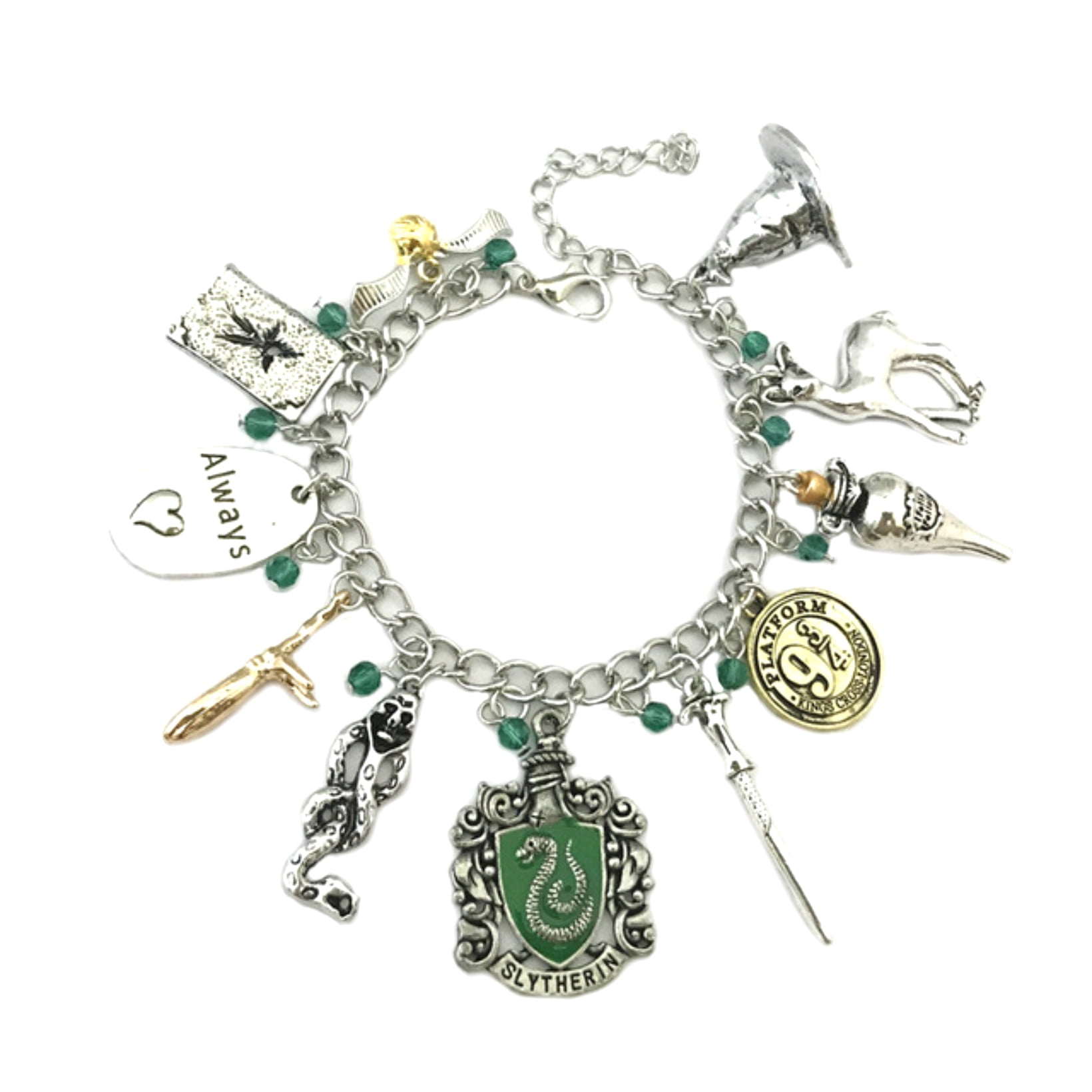 Harry Potter Slytherin Novelty Charm Bracelet Movie Series with Gift Box