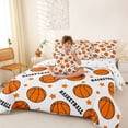 thumbnail image 3 of Castle Fairy Basketball Print Queen Bedding 7pcs, Stars Print Polka Dots Bedding Comforter Set Queen, Orange White, 3 of 7