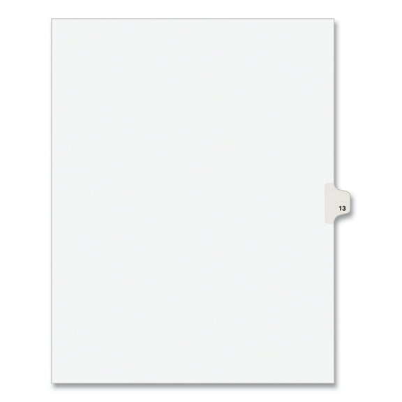 Preprinted Legal Exhibit Side Tab Index Dividers, Avery Style, 10-Tab, 13, 11 X 8.5, White, 25/pack