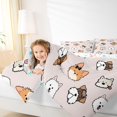 thumbnail image 5 of Manfei Cute Dalmatian King Bedding, CartoonPet Animal King Bed in a Bag, Light Pink, Stars Reversible, 7-Piece, 5 of 6
