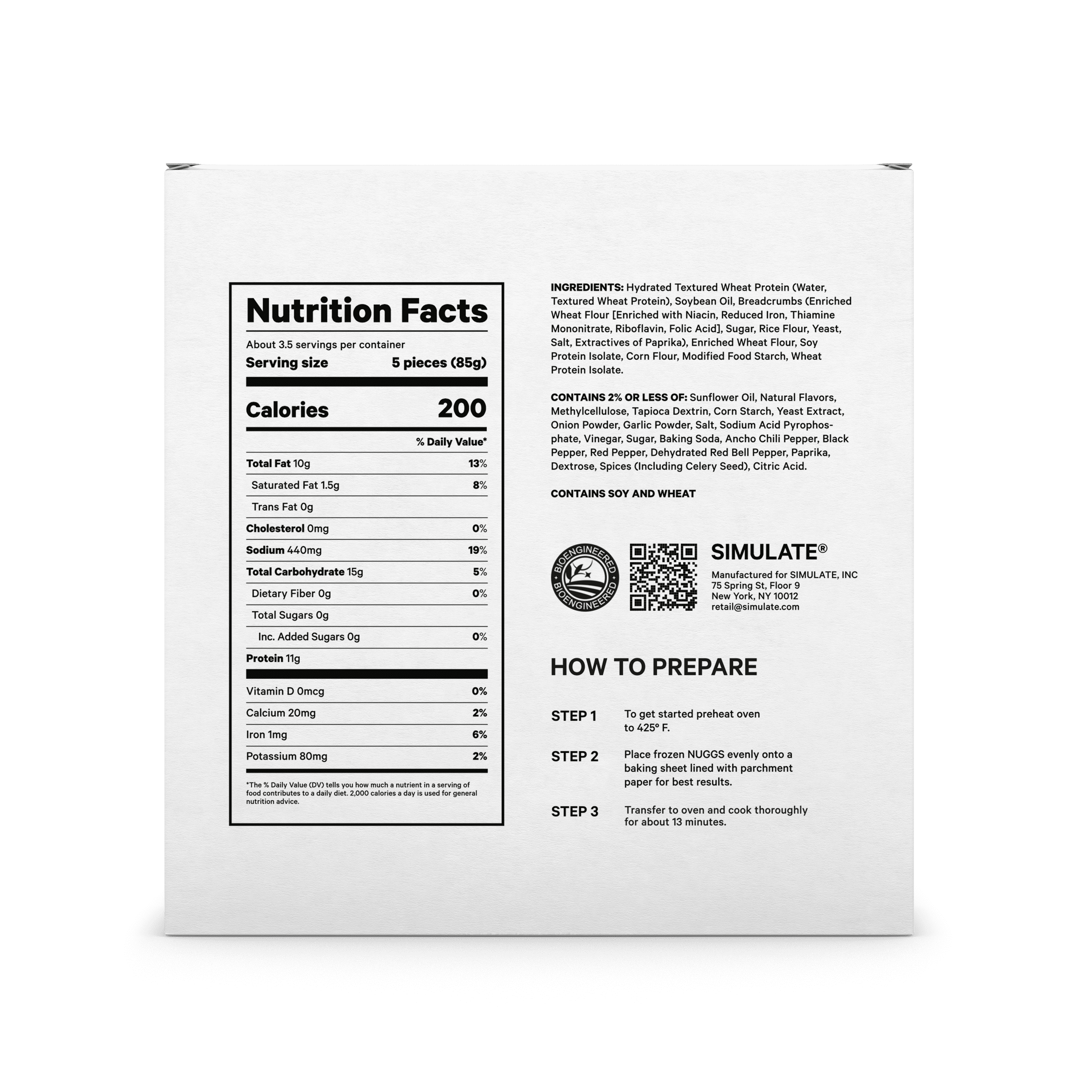 Simulate Nuggs Plant-Based Chicken Nuggets, 17 Pieces, 10.4 oz