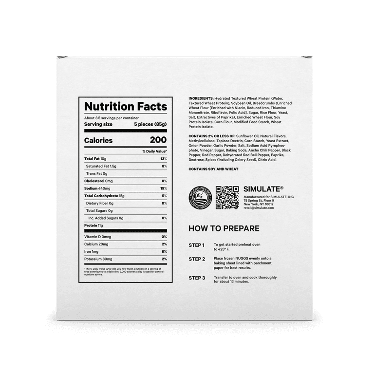 Simulate Nuggs Plant-Based Chicken Nuggets, 17 Pieces, 10.4 oz