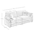thumbnail image 3 of Modern 3-Piece Set Sofa, Combination Corduroy 7-Seat Sofa, 115.34" 3-Seat Sofa and Two 81" 2-Seat Upholstered Sofas, Retro Deep Seat Couch with Pillows for Apartment, Office, Living Space, Tan, 3 of 9