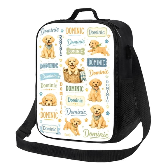 Golden Retriever Dog Lunch Bag Insulated Thermal Lunch Box with Shoulder Strap & Handle for Women and Men
