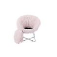 thumbnail image 2 of BirdRock Home Pink Faux Fur Papasan Chair with White Legs, 2 of 6