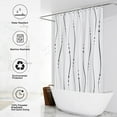 thumbnail image 3 of Grey Blue and White Striped Fabric Bathroom Shower Curtains Sets with Hooks 72 x 72 Inches, Waterproof Shower Curtain with Weighted Hem,Bath Accessories Machine Washable, 3 of 6