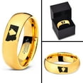 thumbnail image 4 of Tungsten Montana The Treasure State Bison Band Ring 7mm Men Women Comfort Fit 18k Yellow Gold Dome Polished, 4 of 4