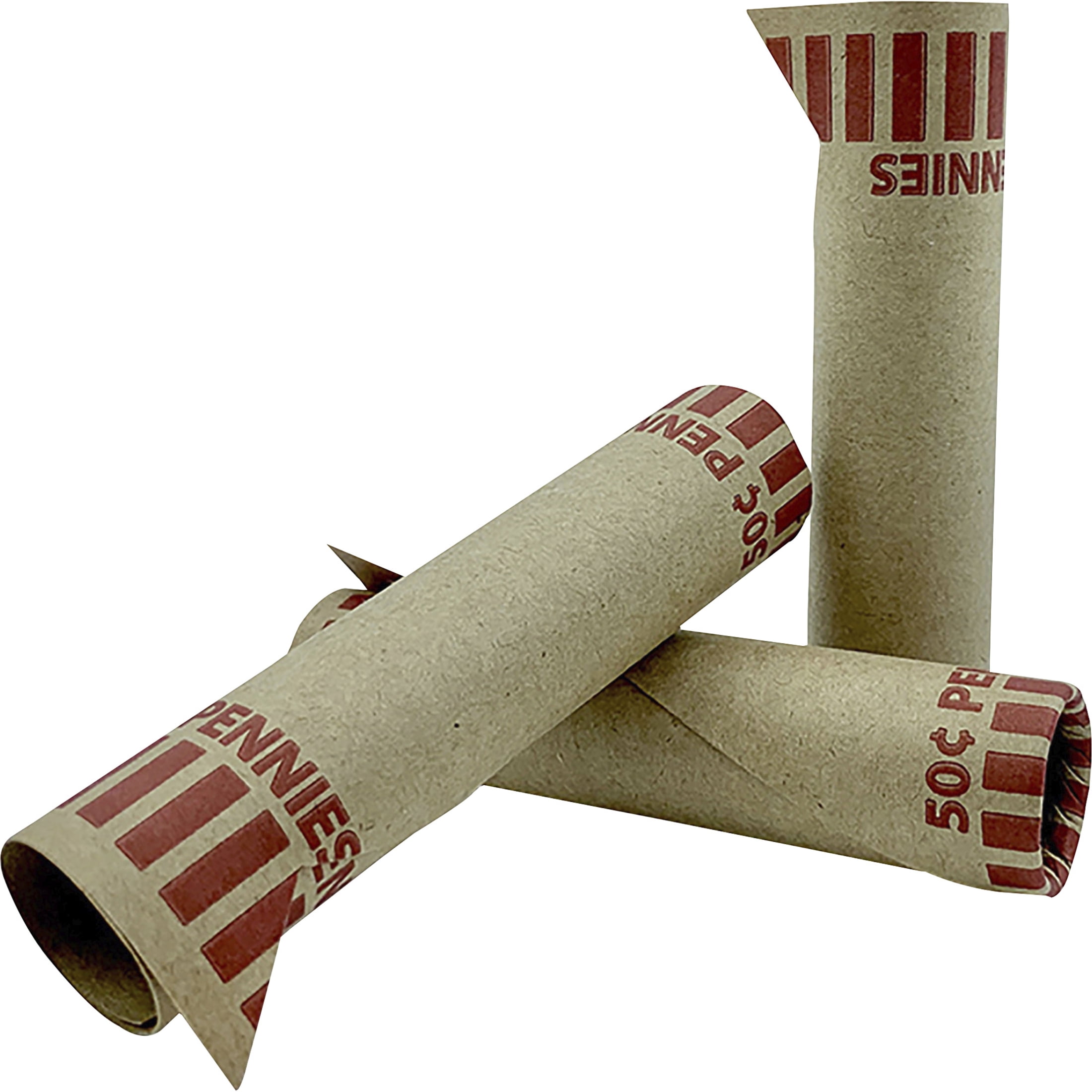 Coin-Tainer Preformed Tubular Coin Wrappers, Pennies, $.50, 1000 Wrappers/Box