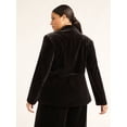 thumbnail image 4 of Sofia by Sofia Vergara Women's and Women's Plus Size Single Breasted Velvet Blazer, Sizes XS-4X, 4 of 4