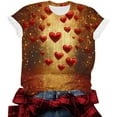thumbnail image 4 of Craaazy Women's Valentines Short Sleeve Shirts Crew Neck Cute Love Heart Tops Gifts, 4 of 5