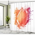 thumbnail image 5 of Ambesonne Digital Shower Curtain, Rugby Ball Sport Splash, 69"Wx84"L, Orange Red, 5 of 5