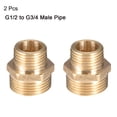 thumbnail image 3 of Conector de tubo niple hexagonal reductor 1/2" x 3/4" G macho de latón 2 piezas, 3 of 4